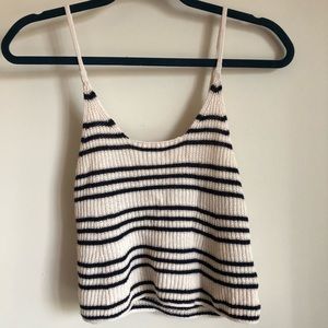 Striped sweater crop
